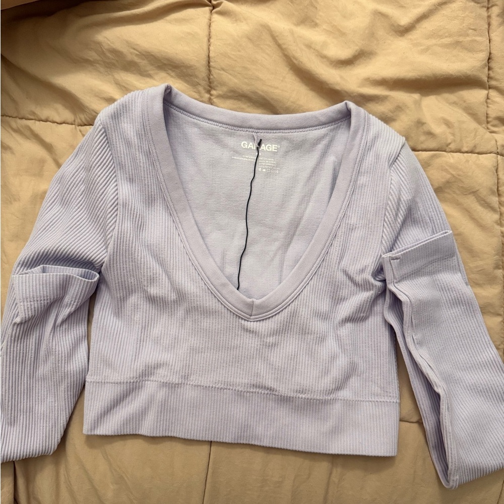Garage lilac plunge long sleeve
